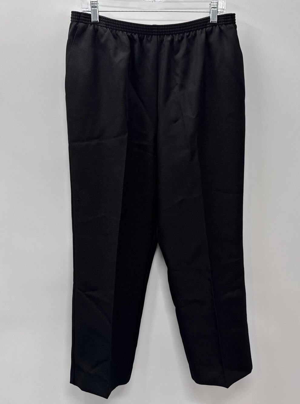Alfred Dunner Women's Black Stretchy Pull-On Pants w/ 2 Side Pockets Size 14